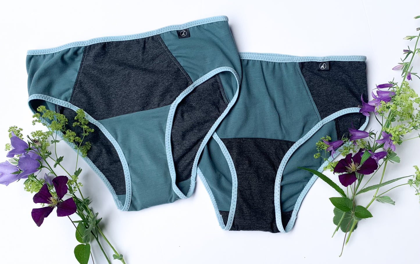 VERT DE GRIS ∣ culotte menstruelle mini fuites MIMI ∣ taille régulière raglan