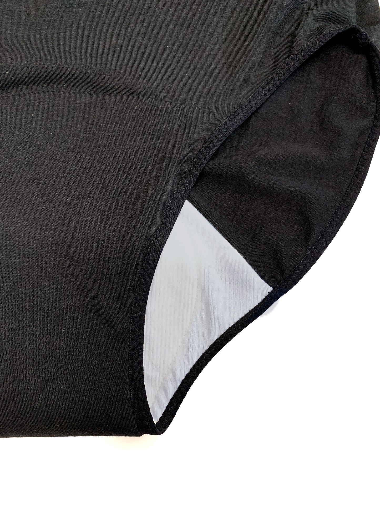 Culotte menstruelle NOIRE avec fond blanc | taille régulière
