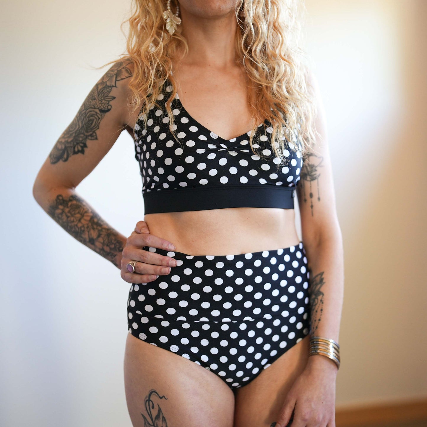 KALIMA | Bas de bikini taille haute | Petits Pois
