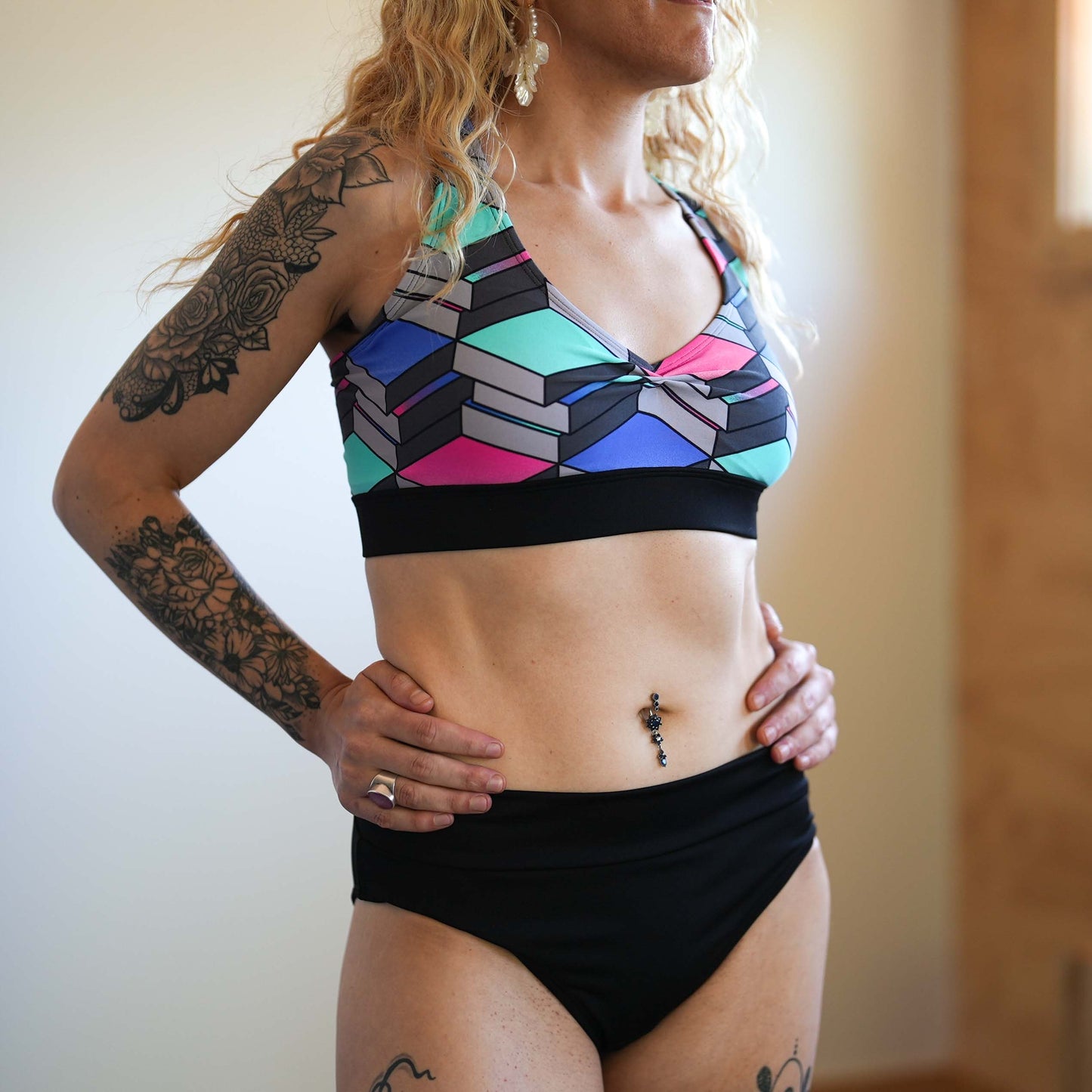 ASTER | Bas de bikini taille régulière | Noir