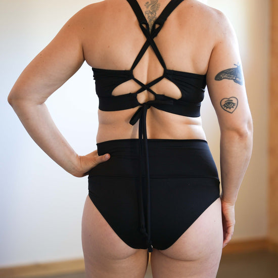 KALIMA | Bas de bikini taille haute | Noir
