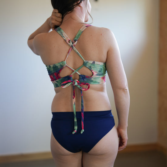 ASTER | Bas de bikini taille régulière | Marine