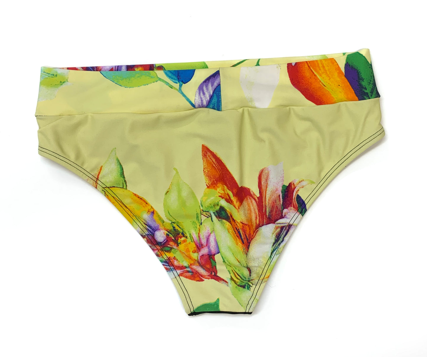ASTER | Bas de bikini taille régulière | Flora noir