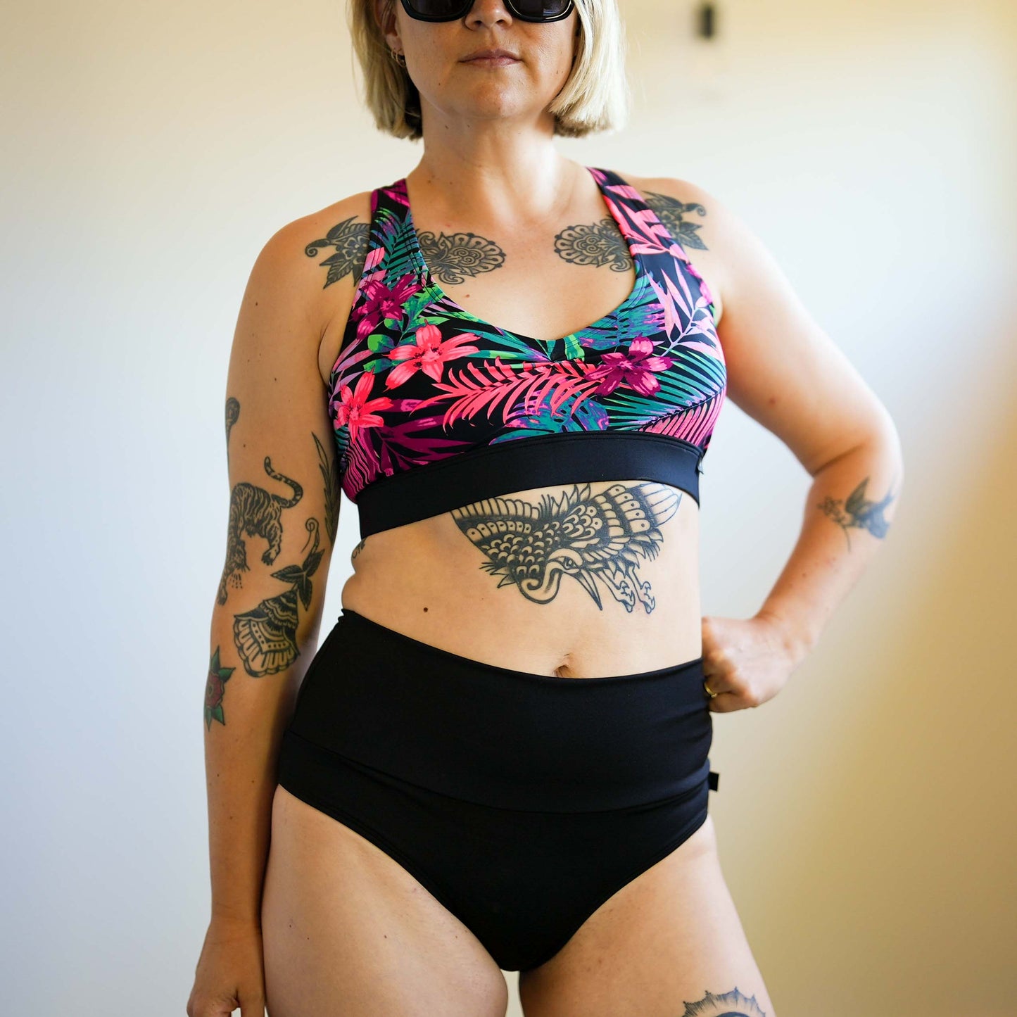 KALIMA | Bas de bikini taille haute | Noir